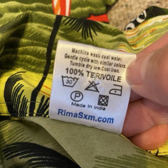 Rima Shirt Men’s Sz M Colorful Hawaiian Caribbean Button Up Short Sleeve Beach - Picture 7 of 7
